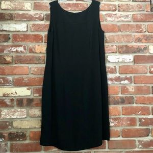 1990’s Valerie Stevens Black Dress Size 12 Vintage Boat Neck Minimalism